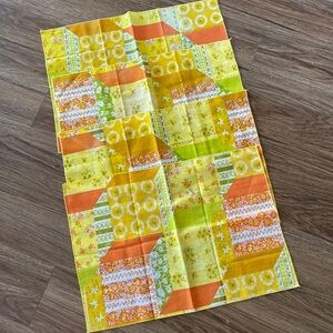 VTG retro flower power colorful bright lightweight 4 rectangle napkins/placemats
